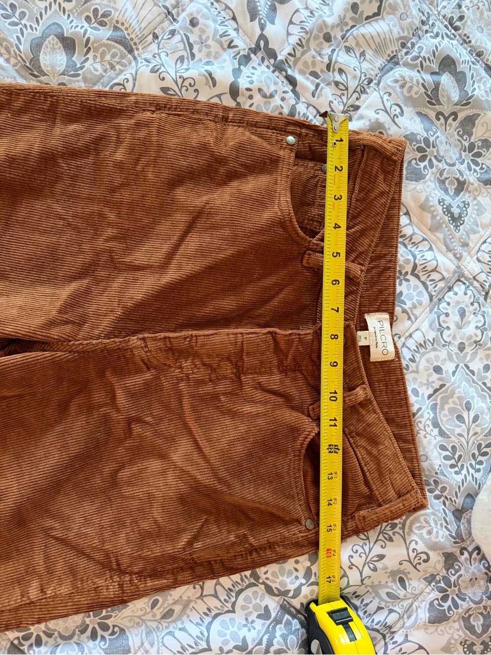 Pilcro Ribbed Corduroy Pants in Warm Brown - Picture 2 of 7